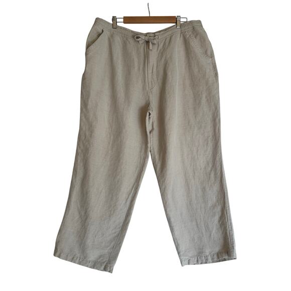 Havana Shirt Co. Men’s XXL Linen Blend Drawstring Pants Tan Relaxed Fit Casual - Picture 2 of 11